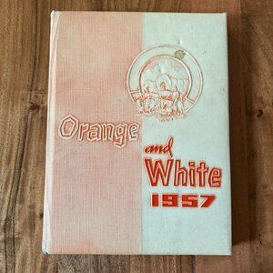 1957 Orange High School Yearbook Orange California CA - Orange and White Panther